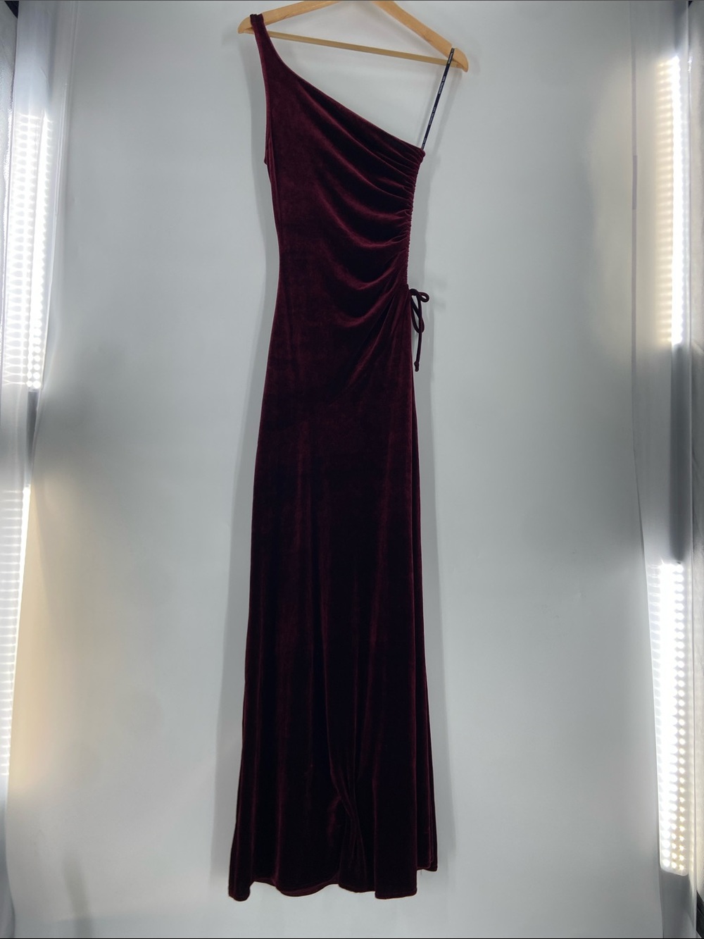 City Triangle Red One Shoulder Maxi Dress Size S Gently Used